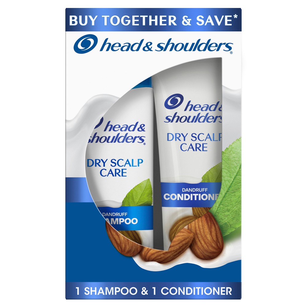 Photos - Hair Product Head & Shoulders Paraben Free Dry Scalp Care Shampoo and Conditioner Bundle Pack - 23.4 fl oz/2ct 