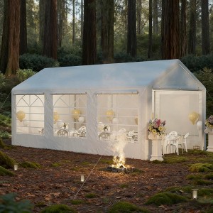 ORRD 10x20 FT White Party Tent, Heavy Duty Wedding Canopy with Waterproof & UV Protection, Large Outdoor Event Shelter for BBQ - 1 of 4