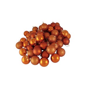 Northlight 24ct Shatterproof 4-Finish Christmas Ball Ornament Set 2.5" - Orange - 1 of 1