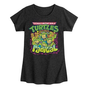 Girls' - Teenage Mutant Ninja Turtles - 90s Logo Fitted Short Sleeve Graphic T-Shirt - 1 of 4