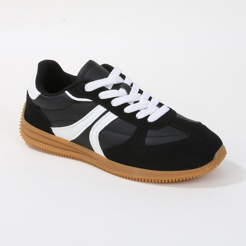 Женские кроссовки BERNESS Women's Lorna Stripe Suede Accents Retro Sneakers Beige 8
