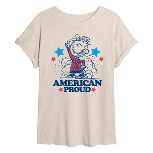 Women's - Peanuts - Pig Pen American Proud Stars Oversized Graphic T-Shirt - 1 of 4