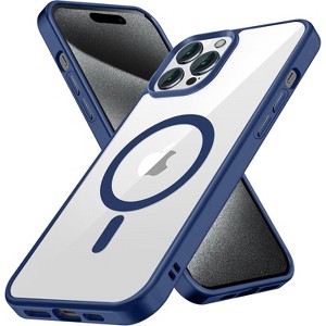 Entronix [Magnetic] Case Compatible with iPhone 15 Pro Max - [Clear Back] Soft Matte Frame - 1 of 4
