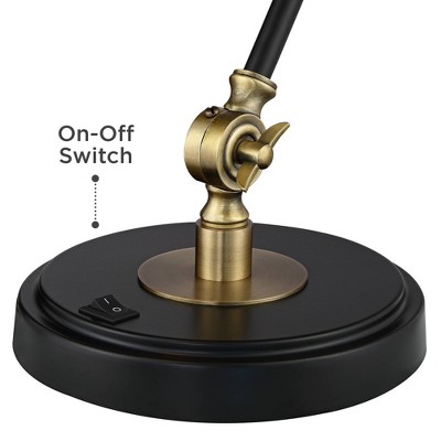 Adjustable Black and Brass Desk Lamp with USB Port