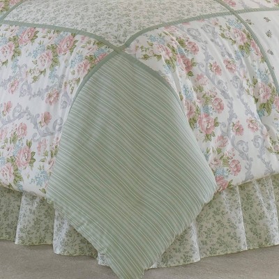 King White Cotton Reversible Comforter Set with Frills