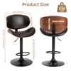 TUYOHW Adjustable PU Leather Swivel Bar Stools Set of 2,Counter Height Chairs with Wood Backrest & Footstool,Dining Chair for Kitchen,Office,Bar - 3 of 4