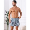 INSPIRE CHIC Men's Cotton Lightweight Breathable Mid-Waisted Plaid Underwear 3 Packs - 2 of 4
