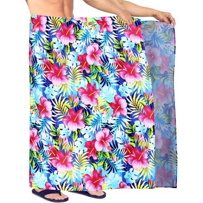 HAPPY BAY Men's Beach Holidays Cover Up Summer Long Sarong Wrap Beachwear Vacation Cover-Up Lava Lava For Men One Size Multicolored, Floral