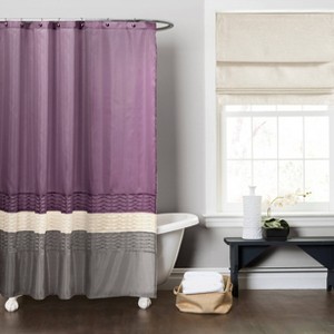 Mia Shower Curtain Purple/Gray - Lush Decor