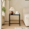 Spassway 18"H*18"W Sets of 2 Square Glass End Tables with Metal Legs Modern Small Tea Table Side Tables for Corner Sofa Table for Living Room Bedroom - 3 of 4
