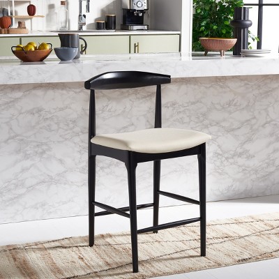 Safavieh Black and Cream Wood Retro Counter Stool