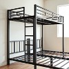 Mshliw Twin Over Twin Over Twin Metal Triple Bunk Bed with Safety Guardrails, Ladder, Convertible 3 Beds, Space-Saving Design - 2 of 4