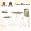 Costway 3 PCS Patio Acacia Wood Bistro Set Bistro Table with 2 Folding Chairs Slatted Seat Brown/Gray - 3 of 4