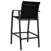 vidaXL Patio Bar Chairs 2 pcs Black Textilene - 4 of 4