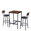 Hrinhom 3-Piece Bar Table Set with 2 Upholstered Bar stools - 4 of 4