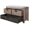 VYNXARIA Storage Bench with Removable Basket and 2 Drawers, Fully Assembled Shoe Bench with Removable Cushion - 3 of 4