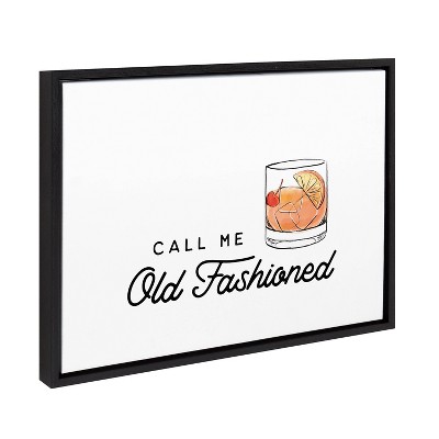 Call Me Old Fashioned Black Framed Canvas Wall Art