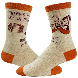 Crazy Dog T-Shirts Women's There's No We In Pizza But There Is An I Socks Funny Foodie Sarcastic Footwear - 1 of 4