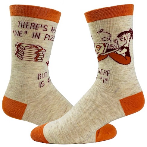 Crazy Dog T-Shirts Women's There's No We In Pizza But There Is An I Socks Funny Foodie Sarcastic Footwear - image 1 of 4