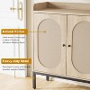 Shoe Cabinet with 3 Rattan Doors, with Adjustable Shelves, 7-Tier Shoe Storage Cabinet for Entryway, Hallway, Living Room - 2 of 4