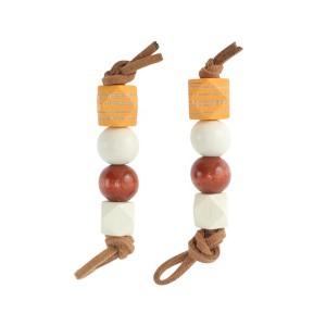 Unique Bargains Zebra Pattern Beads Shoelace Charms 1 Pair - 1 of 4