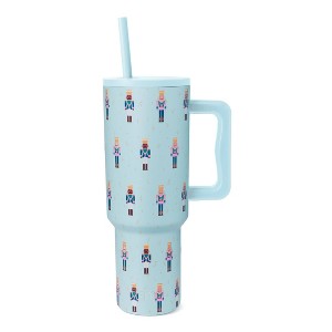 Simple Modern 40oz Trek Nutcracker Straw Tumbler: Stainless Steel, Dishwasher-Safe, Cold Beverages, All Ages, Blue - 1 of 4