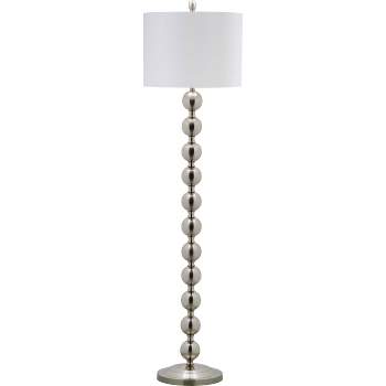 58.5" Reflections Stacked Ball Floor Lamp (Includes LED Light Bulb) Nickel - Safavieh
