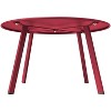 DOMETOUR 27.5 Inch Round Coffee Table Patio Side Table, Weather Resistant Outdoor Large Side Table - 4 of 4