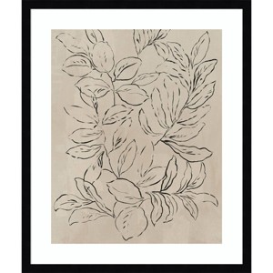 21" x 25" Outlined Leaves II by Asia Jensen Wood Framed Wall Art Print - Amanti Art: Giclee, Modern Decor, Vertical Display - 1 of 4