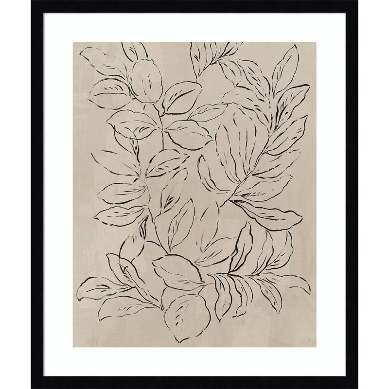 21&#34; x 25&#34; Outlined Leaves II by Asia Jensen Wood Framed Wall Art Print - Amanti Art, 1 of 11