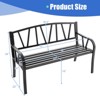 Tangkula Garden Bench Metal Frame w/ Ergonomic Armrest Load Patio Black - 4 of 4