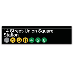 Courtside Market 14 Street- Union Square Station 6x24 Wooden Artboard Décor - 1 of 2