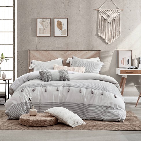 Pickford Twin Comforter Set - Taupe, Grey & Cream - Levtex Home