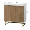 White and Gold Storage Cabinet with 2 Doors, Modern Buffet Sideboard Cabinet, Kitchen Buffet Cabinet with Storage Sideboard Buffet for Living Room - 4 of 4
