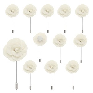 Unique Bargains Camellia Boutonnieres Pins for Formal Party Easy to Use Artificial Flowers 12pcs - 1 of 4