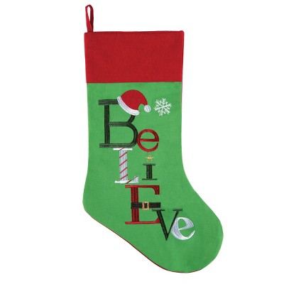 C&F Home Believe Embroidered Christmas Stocking