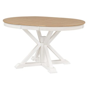 Extendable Dining Table with Butterfly Leaf,Wood Dining Table with X-Shaped Base for 4-6 People,Farmhouse Oval Dining Table for Kitchen-Koiai - 1 of 4
