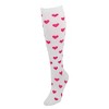 CTM Women's Heart Print Knee High Socks - 3 of 4