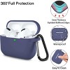 BONGEEK AirPods Pro Case Cover,Soft Silicone Protective Cases Cover Skin for Apple AirPod Pro 2 Charging Case Keychain Front LED Visible,Blue Gray - 4 of 4