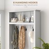 Aghana Digitals White Entryway Hall Tree with Storage Bench, 6-Hook Coat Rack, Top Shelf & Cabinet - 4 of 4