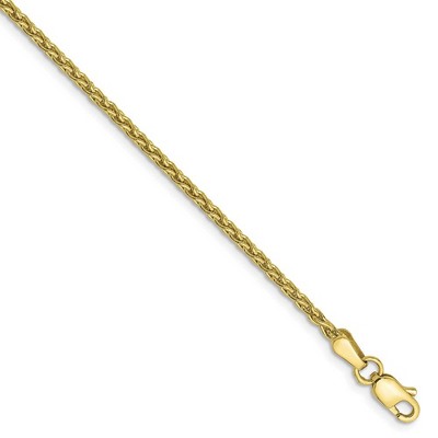 Black Bow Jewelry 1.75mm 10k Yellow Gold Parisian Wheat Chain Bracelet