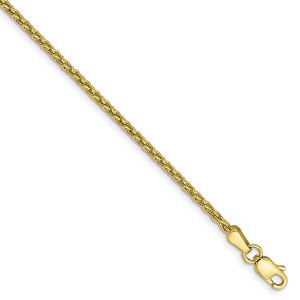 Black Bow Jewelry 1.75mm 10k Yellow Gold Parisian Wheat Chain Bracelet - 1 of 4