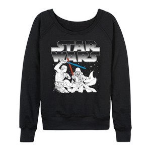 Women's - Star Wars - Luke Vs Vader Lightweight French Terry Slouchy - 1 of 4