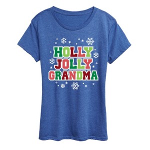 Women's - Instant Message - Holly Jolly Grandma Short Sleeve Graphic T-Shirt - 1 of 4