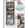 Black 6-Tier Over Door Pantry Organizer - Adjustable metal hanging storage shelves for pantry door organization. - 4 of 4