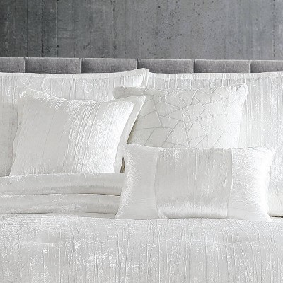 King White Crushed Velvet 7-Piece Comforter Set