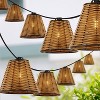JONATHAN Y Payton 10' 10-Light Incandescent G40 Faux-Rattan Shaded String Lights: UL Listed, Indoor/Outdoor Use - 2 of 4