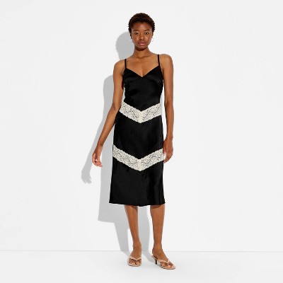 Women's Lace Satin Midi Dress - Wild Fable™