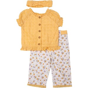 Little Lass Infant Girl's 2-Piece Culotte Set with hair accessory - 1 of 1