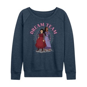 Women's - Disney - The Dream Team Lightweight French Terry Wide Neck Long Sleeve Shirt - 1 of 4